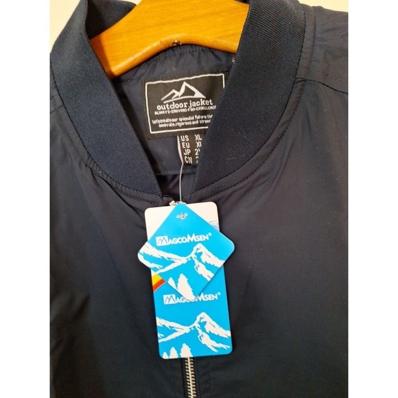 MagcoMsen Navy Blue Outdoor Jacket Lightweight Utility Bomber Jacket Men Size XL - Picture 3 of 10